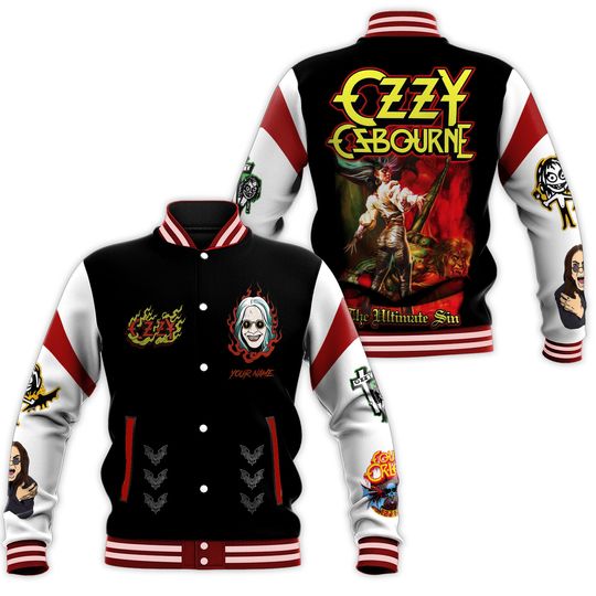 Ozzy Osbourne Band The Ultimate Sin Personalized Baseball Jacket