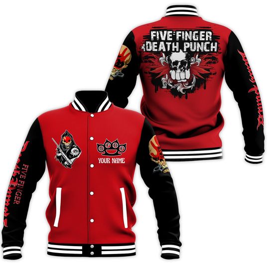 Five Finger Death Punch Skull Personalized Baseball Jacket