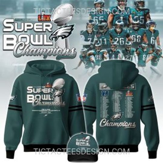 Discover Philadelphia Eagles Super Bowl LIX Champions Hoodie, Gift for Fan