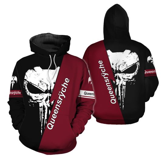 Queensryche Punisher Skull Progressive Metal Band Music Hoodie 3d - all printed
