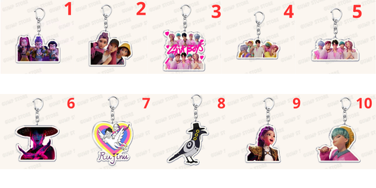 Kpop Demon Hunters Huntrix Saja Boys Keychains Rumi Zoey Jinu Mira