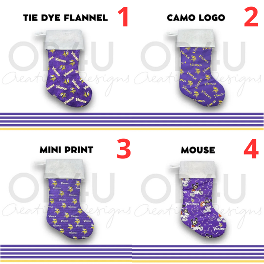 Personalized Minnesota Vikings | Christmas Stockings  | Holiday Family Stockings for Christmas