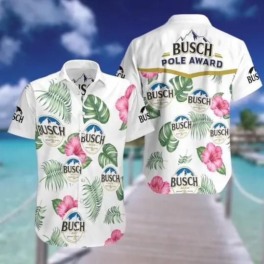 Discover Busch Beer Hawaiian Beach Shirt, Tropical Aloha Shirt, Unisex Summer Shirt, Gift for Beer Lovers & Beach Parties, Hawaiian Shirts For Men