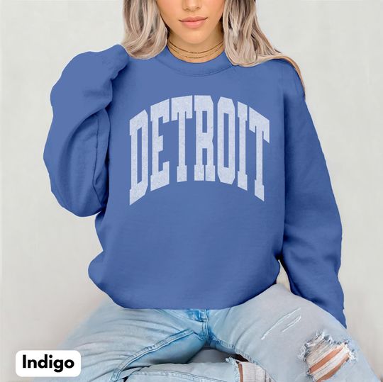 Discover Detroit Lions Sweatshirt, Distressed Fade Print, Unisex Crewneck Sweatshirt