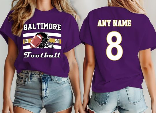 Discover Baltimore Football Team Raven Shirt, Custom Football Fan T-Shirt