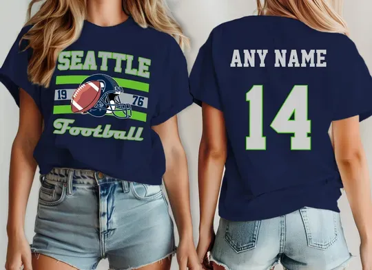 Seattle Football Team Seahawk Shirt, Custom Football Fan T-Shirt