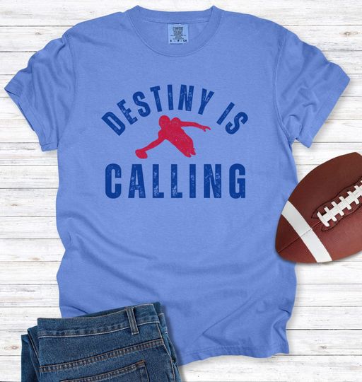 Discover Josh Allen Superman, "Destiny is Calling" Vintage Distressed Style Print, Bills Football Fan Tailgate Shirt, Bills Mafia Gift