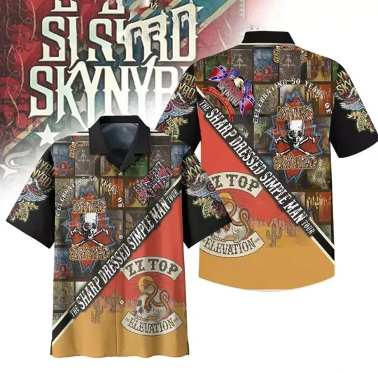 Lynyrd Skynyrd ZZ Top The Sharp Dressed Simple Man Hawaiian Shirt, Gift for Fan