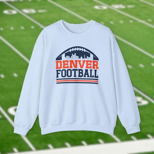 Discover Denver Broncos Football Sweatshirt, Trendy City Skyline Shirt, Vintage Retro Shirts, Bronco Country Game Day Apparel, Tailgate Gift For Him