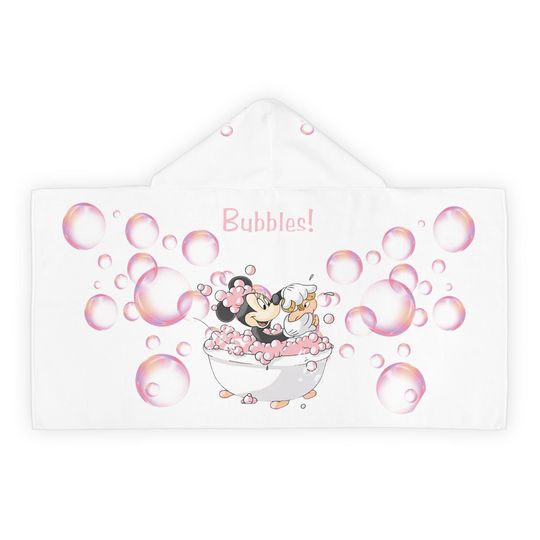 Youth Hooded Towel with Bubbles and Disney Characters, Fun Bathtime Cover-Up for Kids, Perfect for Pool and Beach, Gifts for Birthdays [...]