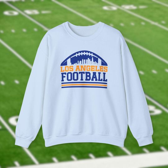 Discover Los Angeles Rams Football Sweatshirt, Trendy City Skyline Shirt, Vintage Retro Shirts, Horns Up Game Day Apparel, Tailgate Gift For Him