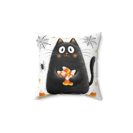 Discover Halloween Black Cat Throw Pillow Cover