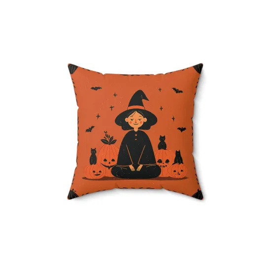 Discover Halloween Witch Throw Pillow Cover
