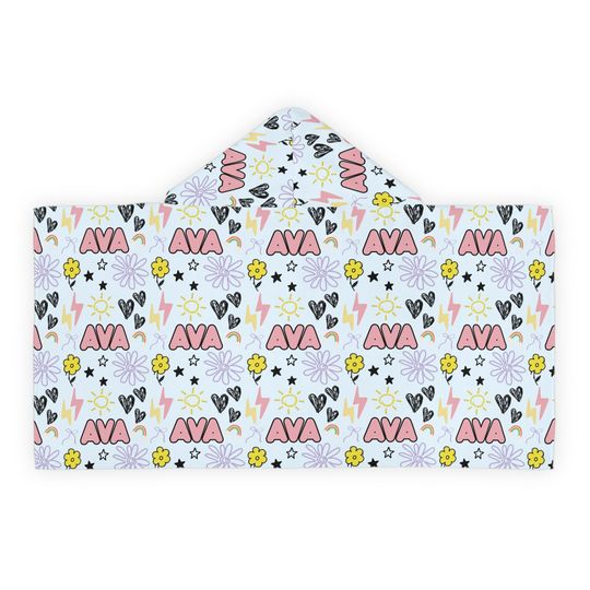 Discover Kids Hooded Towel with Custom Name - Personalized Beach or Bath Towel