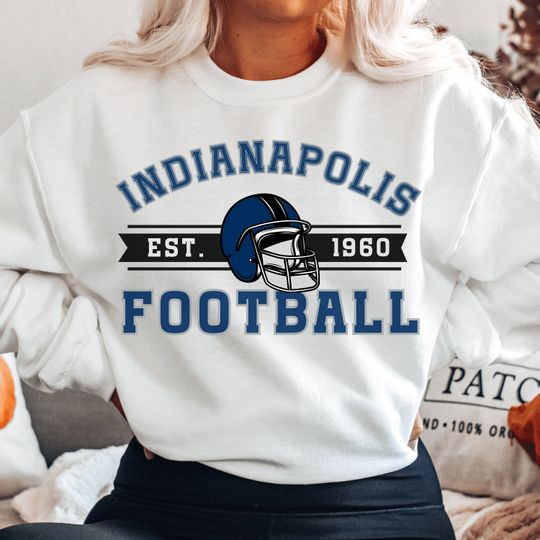 Discover Indianapolis Football Sweatshirt, Vintage Indianapolis Football Crewneck Sweatshirt