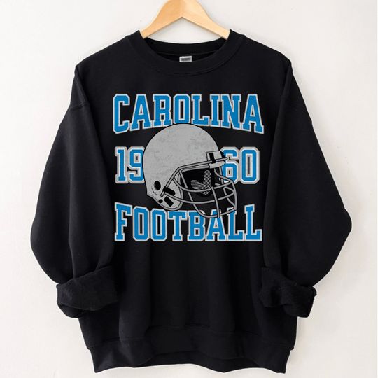 Carolina Football Sweatshirt, Vintage Panther Football Crewneck