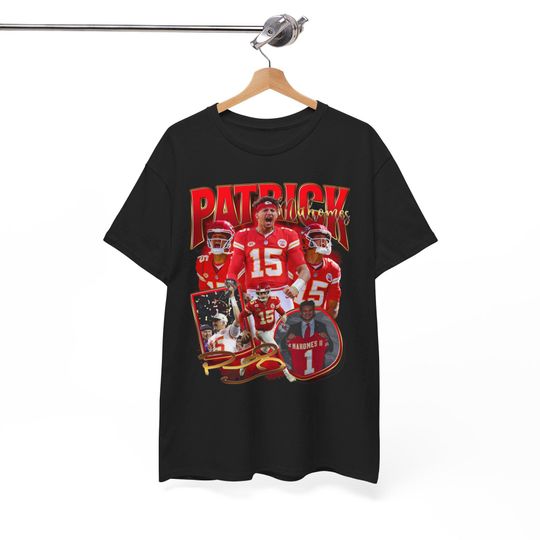 Patrick Mahomes Kansas City T-Shirt with Travis Kelce, Derrick Thomas, Chris Jones, Tyreek Hill, Tony Gonzalez, Jamaal Charles, Priest Holmes Vintage Football Shirt