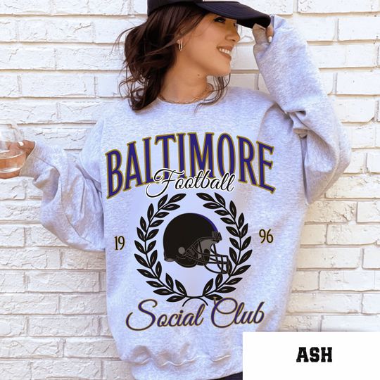 Discover Baltimore Football Sweatshirt, Vintage Raven Football Crewneck