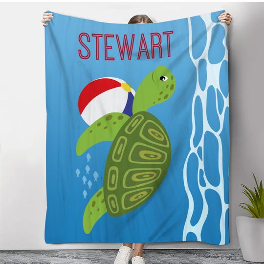 Discover Personalized Beach Towel for Kids -Turtle Beach Towel -Cartoon Beach Towel with Custom Name-Suitable for Beach and Pool -Ideal Gift for Kids
