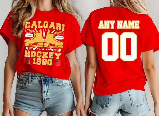 Discover Calgary hockey shirt , jersey Flame Custom, your team name and number,  custom shirt, kid's hockey shirt, man hockey jersey