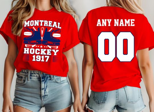 Discover Montreal hockey shirt, jersey Canadien Custom, your team name and number,  custom shirt, kid's hockey shirt, man hockey jersey