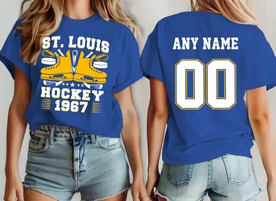 St. Louis Hockey Team Blue Shirt, Custom Hockey Fan T-Shirt
