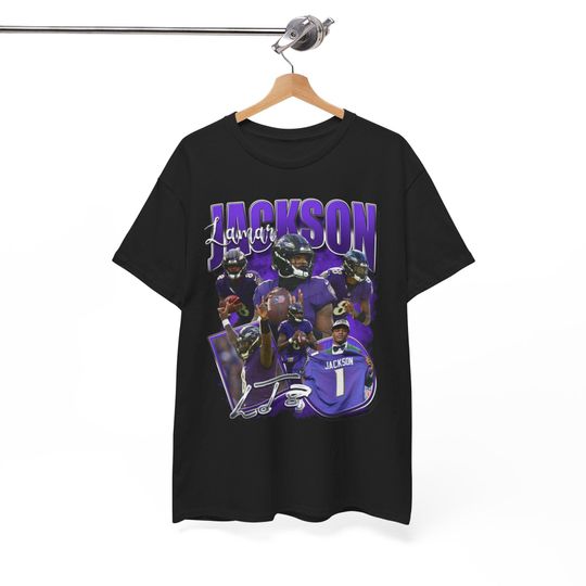 Lamar Jackson Vintage T-Shirt Baltimore Ravens Football Team Fans Apparel