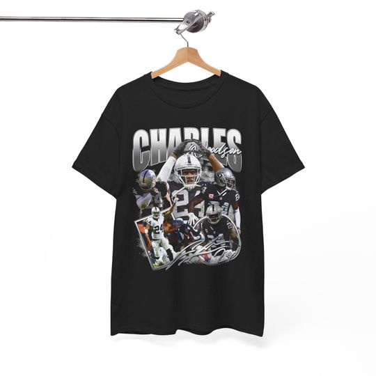 Charles Woodson Oakland Raiders Vintage T-Shirt with Maxx Crosby Davante Adams Howie Long Jack Jones Bo Jackson Coach AP Madden
