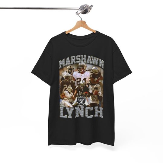 Marshawn Lynch Oakland Los Angeles Las Vegas T-Shirt with Davante Adams, Charles Woodson, Howie Long, Jack Jones, Bo Jackson, Coach AP Madden Vintage