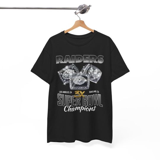3x Superbowl Champions Vintage T-Shirt Oakland Los Angeles Las Vegas Davante Adams Charles Woodson Howie Long Jack Jones Bo Jackson Madden