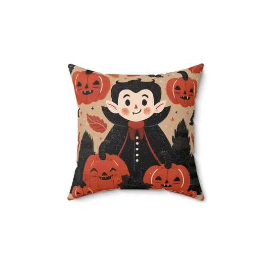 Discover Halloween Vampire Throw Pillow Cover - Spooky Home Decor Accent Cushion