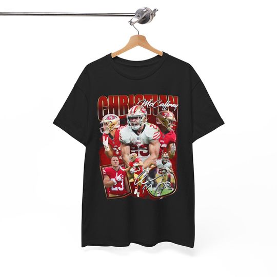 Christian McCaffrey San Francisco 49ers T-Shirt with Deebo Samuel Bosa Kittle Montana Purdy Rice Aiyuk
