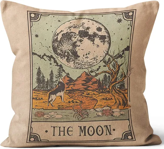 Discover Tarot Card Pillow Cover - Witch Room Decor, 18x18 Throw Pillow Cover