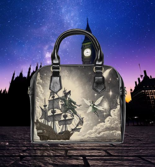 Discover Peter Pan Shoulder Handbag, Tote Bag, Crossbody Purse, Fairy Tale Accessory, Book Lover Gift