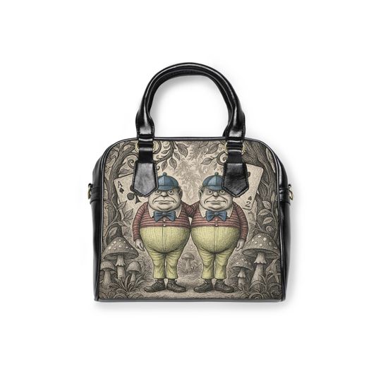 Tweedledee & Tweedledum Purse, Gothic Alice in Wonderland Handbag,