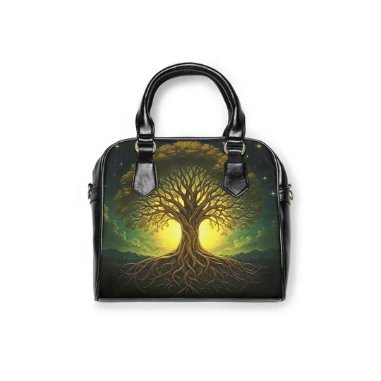 Discover Mystical Tree of Life Shoulder Handbag | Eco-Friendly Tote, Stylish Purse, Unique Gift for Nature Lovers,