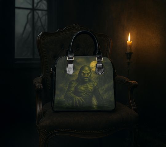 Creature from the Black Lagoon Shoulder Handbag, Retro Horror Purse,