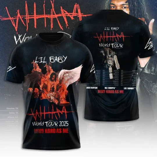 Discover Lil Baby 3D Tour T-Shirt 2025