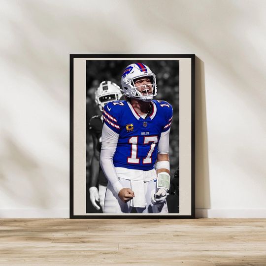 Josh Allen Digital Art Print: Buffalo Bills Man Poster