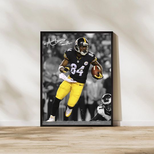 Discover Antonio Brown Steeler Art Print: Pittsburgh Football Man  Decor