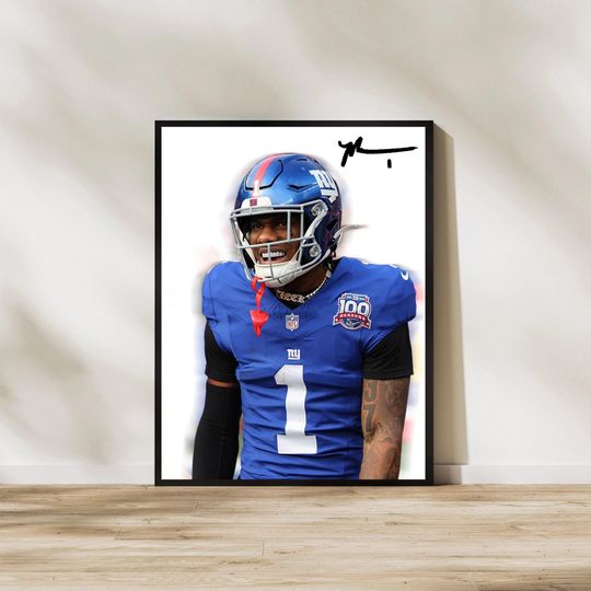 Malik Nabers NY Giants Art Print: Football Man  Decor