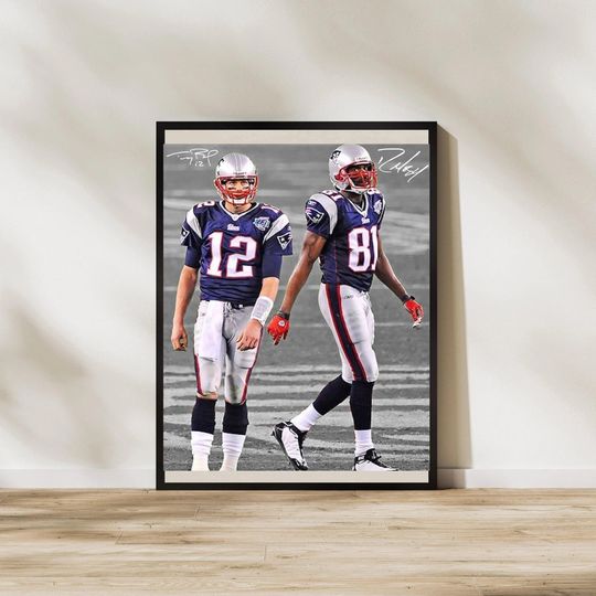 Discover Tom Brady & Randy Moss Patriots Art Print: New England Football Legends