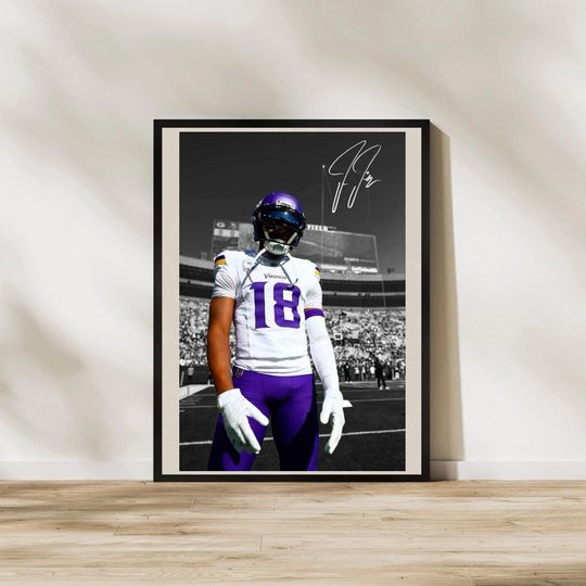 Justin Jefferson Vikings Art: Minnesota Football Poster