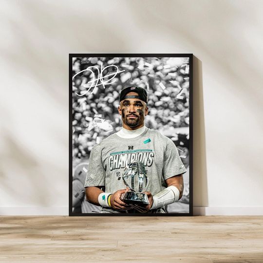 Discover Jalen Hurts Eagles Art: Philadelphia Football Poster