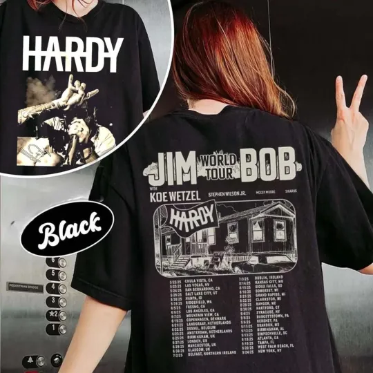 Discover JIM World Tour BOB Hardyy and Koe 2025 Country Music T-Shirt