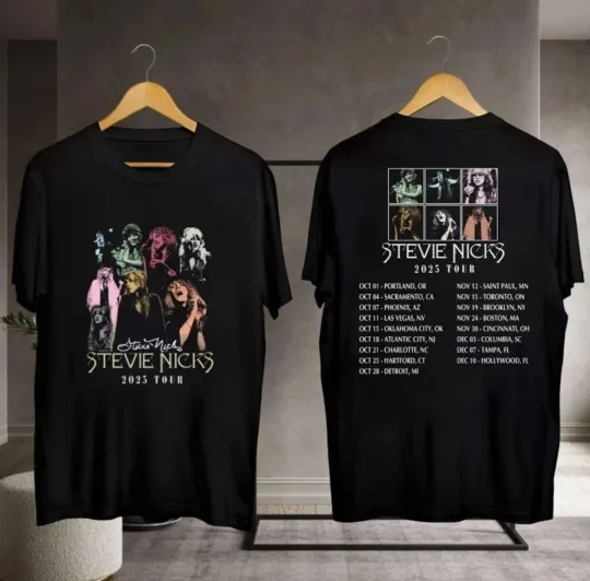 Discover Stevie Nicks Live Concert Tour Dates 2025 Double Sided T-Shirt