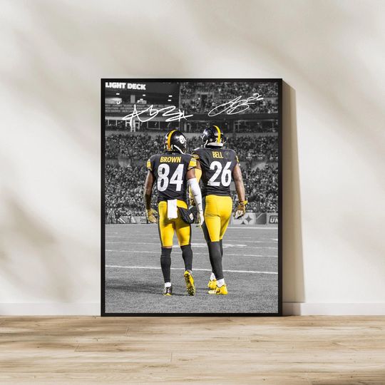 Antonio Brown & Le'Veon Bell Steeler Poster: Football Art Print