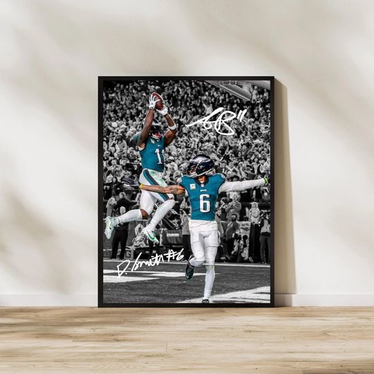 AJ Brown & Devonta Smith Eagles Art: Philadelphia Football Poster