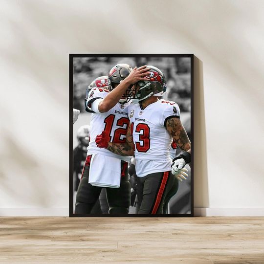 Tom Brady & Mike Evans Buccaneers Art Print: Tampa Bay Football