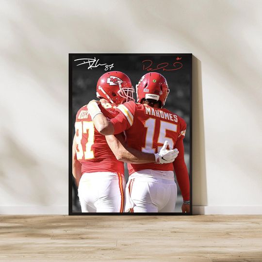 Discover Patrick Mahomes Kansas City Chiefs Art: Football Man Cave Poster (Digital Download)